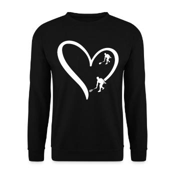 Coeur de squash Silhouette de joueur de squash Squash - Sweat-shirt Unisexe - noir - Devant - Alina (178cm) & Michal (187cm)