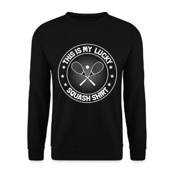 This is my lucky Squash Shirt Squash - Unisex Pullover - Schwarz - Vorne - Alina (178cm) & Michal (187cm)