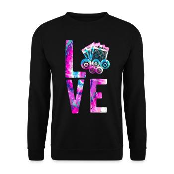 Bingo Player Watercolor Love - Unisex Pullover - Schwarz - Vorne - Alina (178cm) & Michal (187cm)