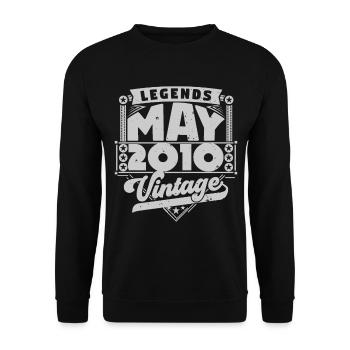 Vintage Gift Birthday May 2010, May 2010 - Unisex Sweatshirt - black - Front - Alina (178cm) & Michal (187cm)