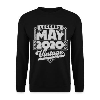 Vintage Gift Birthday May 2020, May 2020 - Unisex Sweatshirt - black - Front - Alina (178cm) & Michal (187cm)