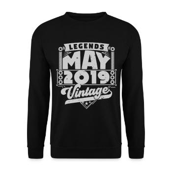 Vintage Gift Birthday May 2019, May 2019 - Unisex Sweatshirt - black - Front - Alina (178cm) & Michal (187cm)