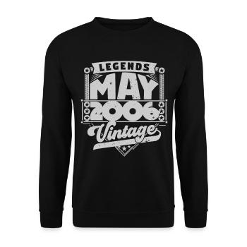 Vintage Gift Birthday May 2006, May 2006 - Unisex Sweatshirt - black - Front - Alina (178cm) & Michal (187cm)