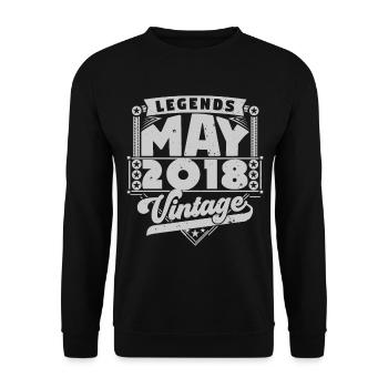 Vintage Gift Birthday May 2018, May 2018 - Unisex Sweatshirt - black - Front - Alina (178cm) & Michal (187cm)