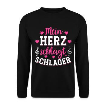 Schlager Tshirt Women's Schlager Party Costume Party - Unisex Sweatshirt - black - Front - Alina (178cm) & Michal (187cm)