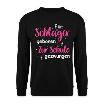 Schlager Tshirt Women's Schlager Party Costume Party - Unisex Sweatshirt - black - Front - Alina (178cm) & Michal (187cm)