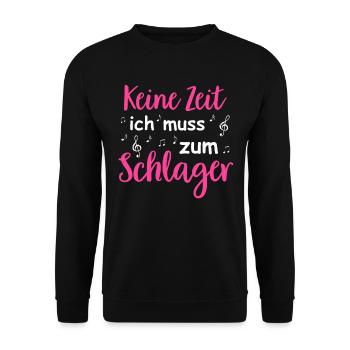 Schlager Tshirt Women's Schlager Party Costume Party - Unisex Sweatshirt - black - Front - Alina (178cm) & Michal (187cm)