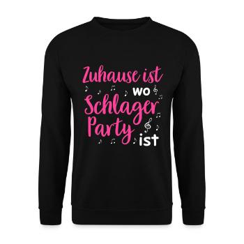 Schlager Tshirt Women's Schlager Party Costume Party - Unisex Sweatshirt - black - Front - Alina (178cm) & Michal (187cm)