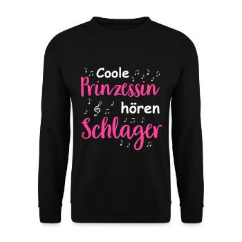 Schlager Tshirt Women's Schlager Party Costume Party - Unisex Sweatshirt - black - Front - Alina (178cm) & Michal (187cm)