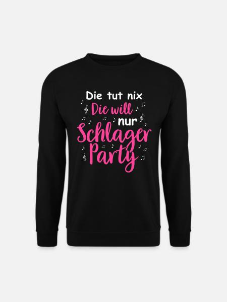 Schlager Tshirt Damen Schlagerparty Kostüm Party - Unisex Pullover - Schwarz