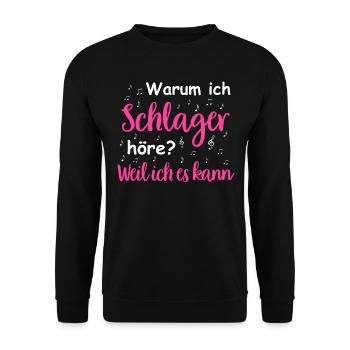 Schlager Tshirt Women's Schlager Party Costume Party - Unisex Sweatshirt - black - Front - Alina (178cm) & Michal (187cm)