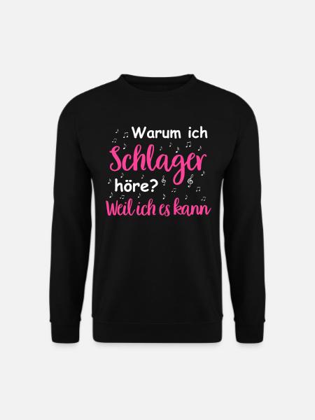 Schlager Tshirt Damen Schlagerparty Kostüm Party - Unisex Pullover - Schwarz