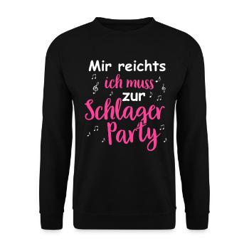 Schlager Tshirt Women's Schlager Party Costume Party - Unisex Sweatshirt - black - Front - Alina (178cm) & Michal (187cm)