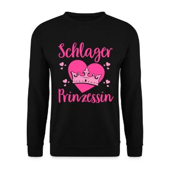 Schlager Tshirt Women's Schlager Party Costume Party - Unisex Sweatshirt - black - Front - Alina (178cm) & Michal (187cm)