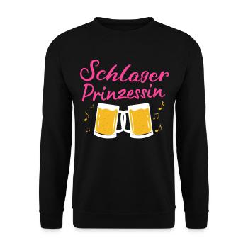 Schlager Tshirt Women's Schlager Party Costume Party - Unisex Sweatshirt - black - Front - Alina (178cm) & Michal (187cm)