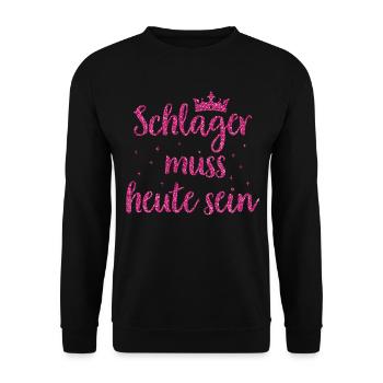 Schlager Tshirt Women's Schlager Party Costume Party - Unisex Sweatshirt - black - Front - Alina (178cm) & Michal (187cm)