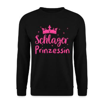 Schlager Tshirt Women's Schlager Party Costume Party - Unisex Sweatshirt - black - Front - Alina (178cm) & Michal (187cm)