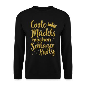 Schlager Tshirt Women's Schlager Party Costume Party - Unisex Sweatshirt - black - Front - Alina (178cm) & Michal (187cm)