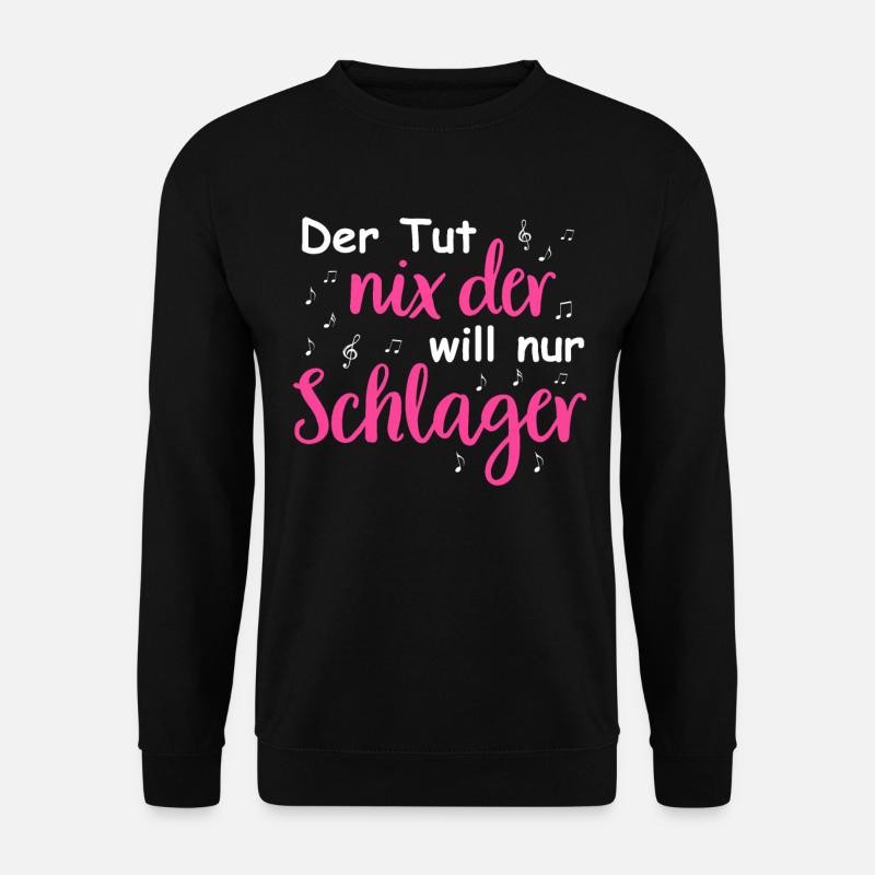 Schlager Tshirt Damen Schlagerparty Kostüm Party - Unisex Pullover - Schwarz