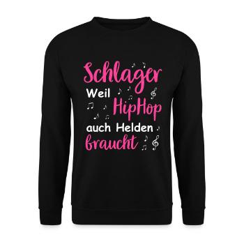 Schlager Tshirt Women's Schlager Party Costume Party - Unisex Sweatshirt - black - Front - Alina (178cm) & Michal (187cm)