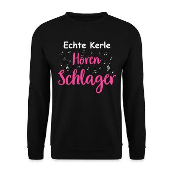 Schlager Tshirt Women's Schlager Party Costume Party - Unisex Sweatshirt - black - Front - Alina (178cm) & Michal (187cm)
