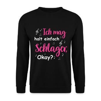 Schlager Tshirt Women's Schlager Party Costume Party - Unisex Sweatshirt - black - Front - Alina (178cm) & Michal (187cm)