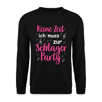 Schlager Tshirt Women's Schlager Party Costume Party - Unisex Sweatshirt - black - Front - Alina (178cm) & Michal (187cm)