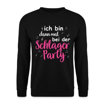Schlager Tshirt Women's Schlager Party Costume Party - Unisex Sweatshirt - black - Front - Alina (178cm) & Michal (187cm)