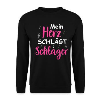Schlager Tshirt Women's Schlager Party Costume Party - Unisex Sweatshirt - black - Front - Alina (178cm) & Michal (187cm)