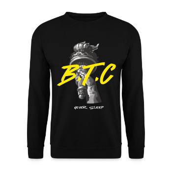 Bitcoin Never Sleeps Bitcoin Btc Crypto Currency - Unisex Sweatshirt - black - Front - Alina (178cm) & Michal (187cm)