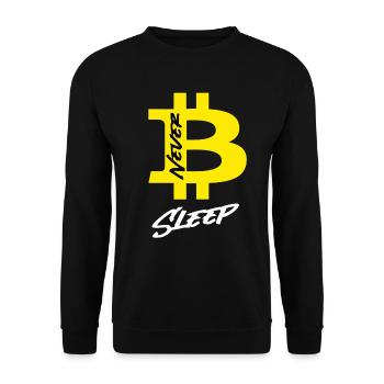 Bitcoin Never Sleeps Bitcoin Btc Crypto Currency - Unisex Sweatshirt - black - Front - Alina (178cm) & Michal (187cm)