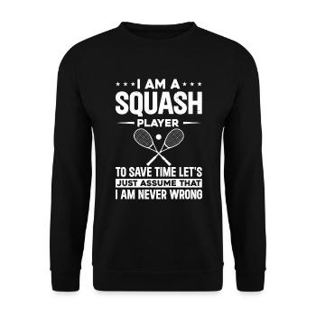Citations drôles de squash - Je suis un joueur de squash - Sweat-shirt Unisexe - noir - Devant - Alina (178cm) & Michal (187cm)