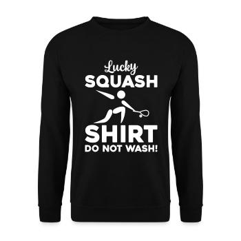 Lucky Squash Shirt Do not wash - Funny Squash - Unisex Pullover - Schwarz - Vorne - Alina (178cm) & Michal (187cm)