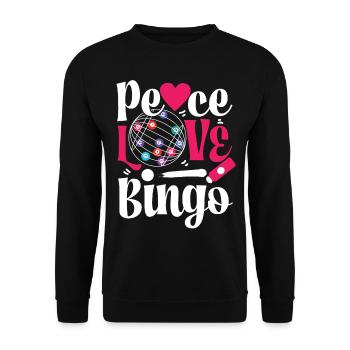 Bingo Player Girl Peace Love Bingo - Unisex Sweatshirt - black - Front - Alina (178cm) & Michal (187cm)