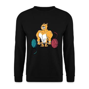 Pumpen Gewichtheben Fitness Gym - Unisex Pullover - Schwarz - Vorne - Alina (178cm) & Michal (187cm)