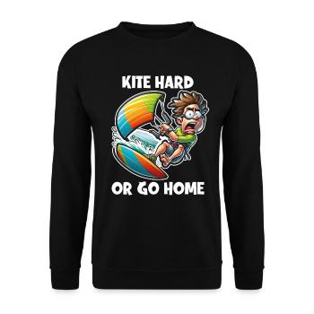 Kitesurfing Kite hard or go home - Unisex Sweatshirt - black - Front - Alina (178cm) & Michal (187cm)