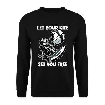 Kitesurf Laissez votre cerf-volant vous définir gratuitement Kitesurfer - Sweat-shirt Unisexe - noir - Devant - Alina (178cm) & Michal (187cm)