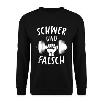 Gym Tshirt Funny Fitness Workout Gym - Unisex Sweatshirt - black - Front - Alina (178cm) & Michal (187cm)