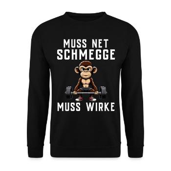 Gym Tshirt Lustig Fitness Workout Fitnessstudio - Unisex Pullover - Schwarz - Vorne - Alina (178cm) & Michal (187cm)