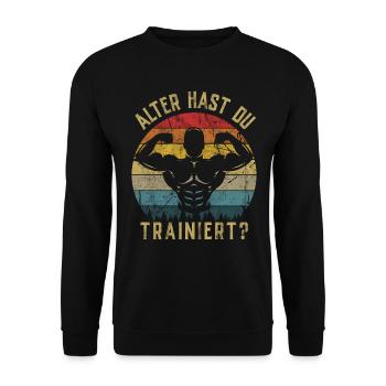 Gym Tshirt Lustig Fitness Workout Fitnessstudio - Unisex Pullover - Schwarz - Vorne - Alina (178cm) & Michal (187cm)