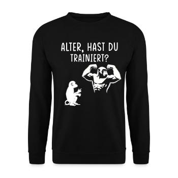 Gym Tshirt Lustig Fitness Workout Fitnessstudio - Unisex Pullover - Schwarz - Vorne - Alina (178cm) & Michal (187cm)