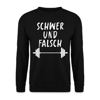 Gym Tshirt Funny Fitness Workout Gym - Unisex Sweatshirt - black - Front - Alina (178cm) & Michal (187cm)