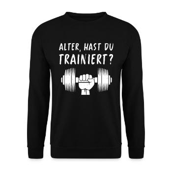 Gym Tshirt Funny Fitness Workout Gym - Unisex Sweatshirt - black - Front - Alina (178cm) & Michal (187cm)