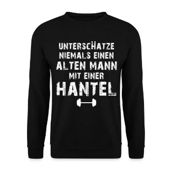 Gym Tshirt Funny Fitness Workout Gym - Unisex Sweatshirt - black - Front - Alina (178cm) & Michal (187cm)