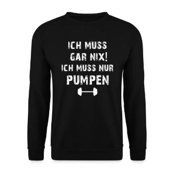 Gym Tshirt Funny Fitness Workout Gym - Unisex Sweatshirt - black - Front - Alina (178cm) & Michal (187cm)