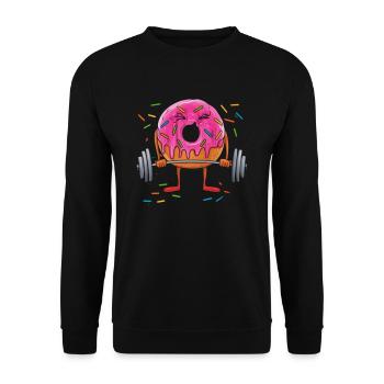Gym Tshirt Funny Fitness Workout Gym - Unisex Sweatshirt - black - Front - Alina (178cm) & Michal (187cm)