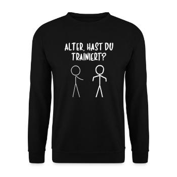 Gym Tshirt Funny Fitness Workout Gym - Unisex Sweatshirt - black - Front - Alina (178cm) & Michal (187cm)