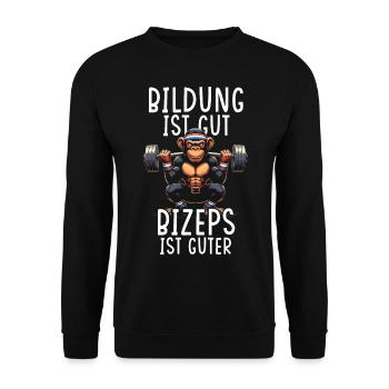 Gym Tshirt Funny Fitness Workout Gym - Unisex Sweatshirt - black - Front - Alina (178cm) & Michal (187cm)