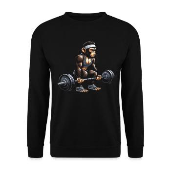 Gym Tshirt Lustig Fitness Workout Fitnessstudio - Unisex Pullover - Schwarz - Vorne - Alina (178cm) & Michal (187cm)