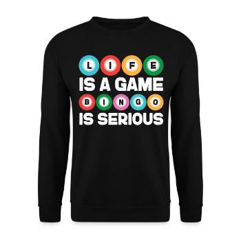 La vie d’un joueur de bingo est un jeu de bingo - Sweat-shirt Unisexe - noir - Devant - Alina (178cm) & Michal (187cm)
